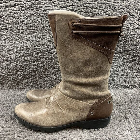 Merrell Women's Size 10 Vera Mid Barnwood Brown Leather Side Zip Mid Calf Boots - Picture 1 of 7